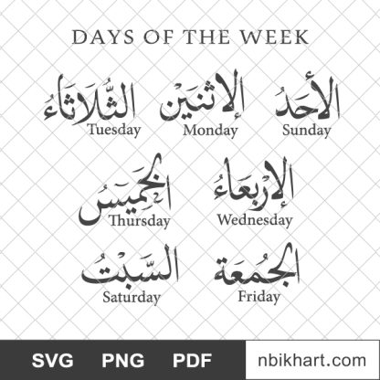 Days of the week arabic, أيام الاسبوع