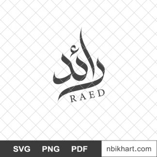 Raed arabic calligraphy name, رائد