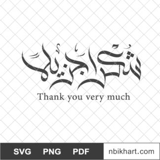 Thank you very much in Arabic, Shukran Jazeelan, شكرا جزيلا