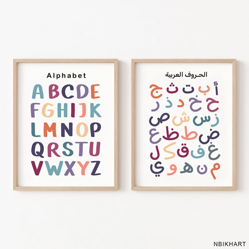 Arabic & English Alphabet Poster Printable