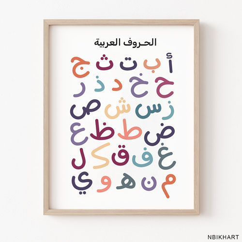 Arabic Alphabet Poster – Printable Arabic Letters Wall Art