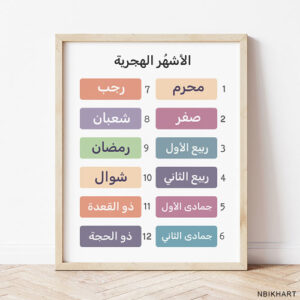 Islamic Months Arabic Poster Printable