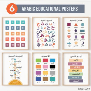Set of 6 Arabic Educational Posters Printable